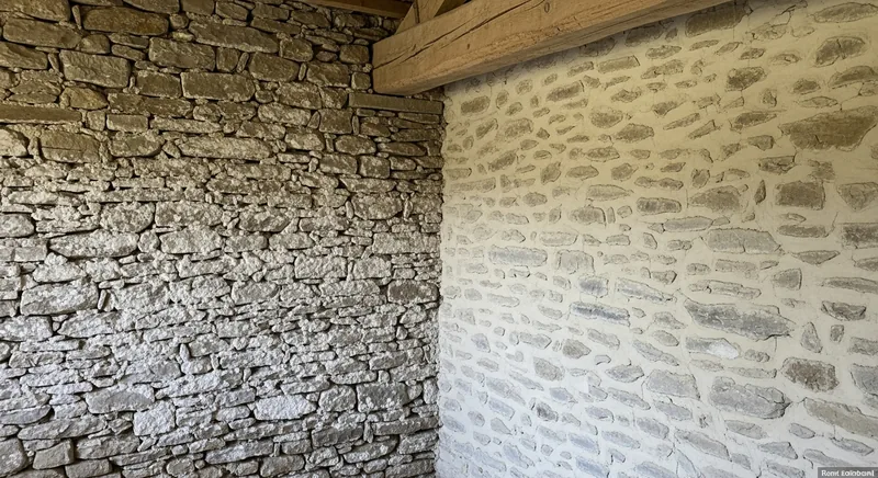 Salpêtre neutralisé sur murs habités, Bourg, Ergué-Gabéric